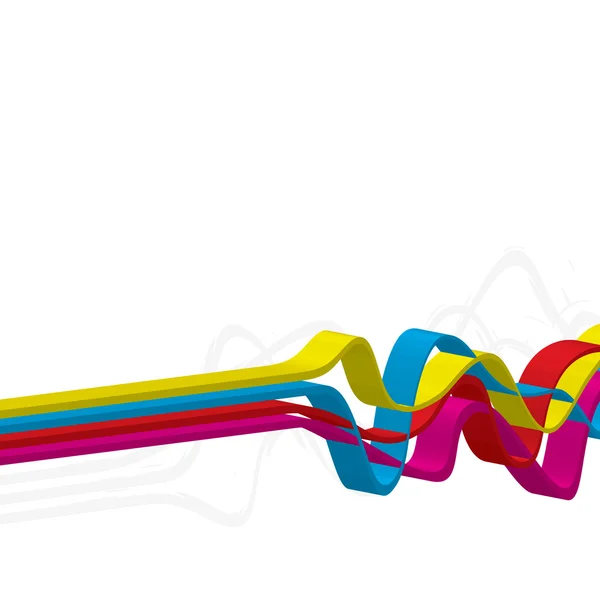 3D Squiggle Lines — Stock Vector