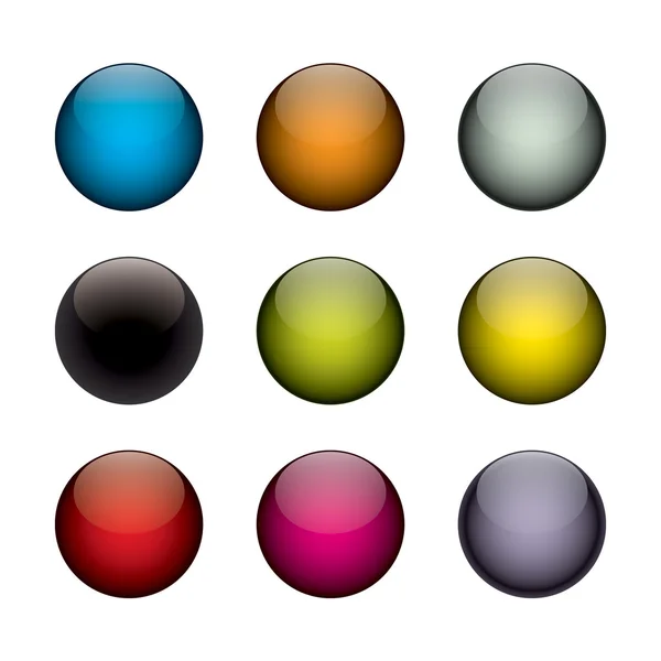 Colorful Orb Buttons — Stock Vector