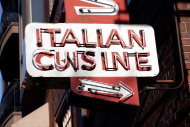 Italian Cuisine Neon Sign clipart