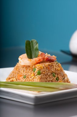 Thai Fried Rice Pyramid with Prawn clipart