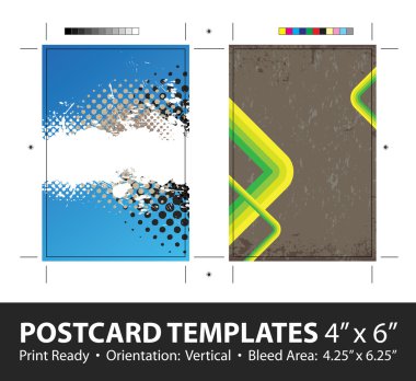 Grungy Postcard Templates clipart