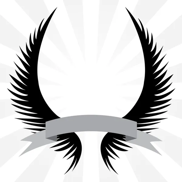 Gotische vleugels crest — Stockvector