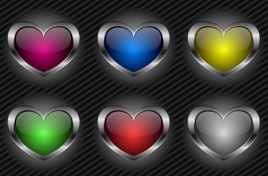 Glossy heart button clipart