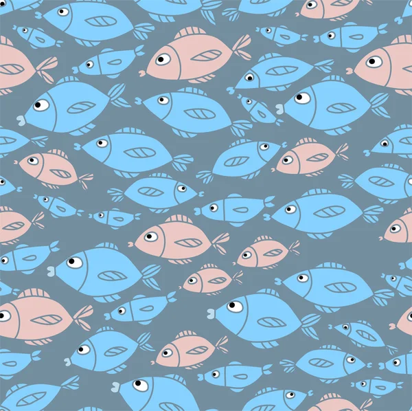 stock vector Funny sea seamless pattern