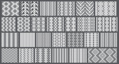 Set of 26 monochrome elegant seamless patterns clipart