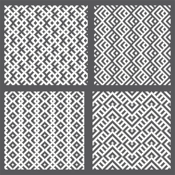 Set of 4 monochrome elegant seamless patterns — Stock Vector