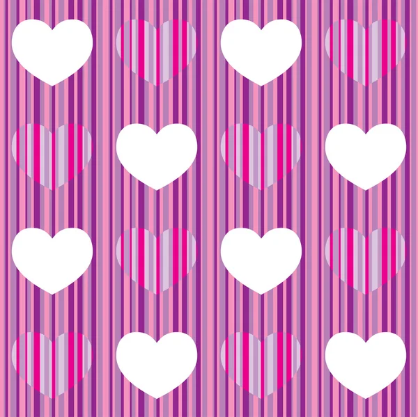 Vzor bezešvé Purpurové srdce růžové — Stockový vektor