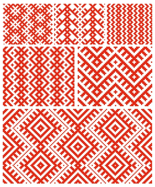 Набор из девяти белорусских традиционных шаблонов — стоковый вектор