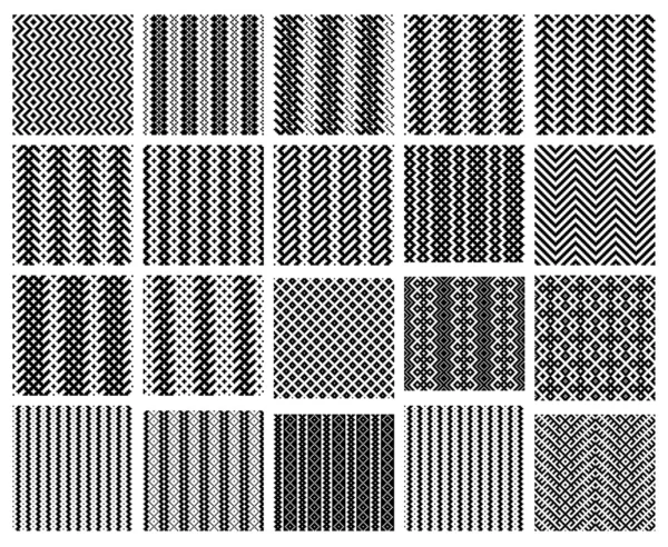 Set of 20 monochrome elegant seamless patterns — Stock Vector