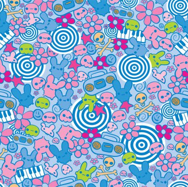 Hand drawn funny seamless pattern clipart