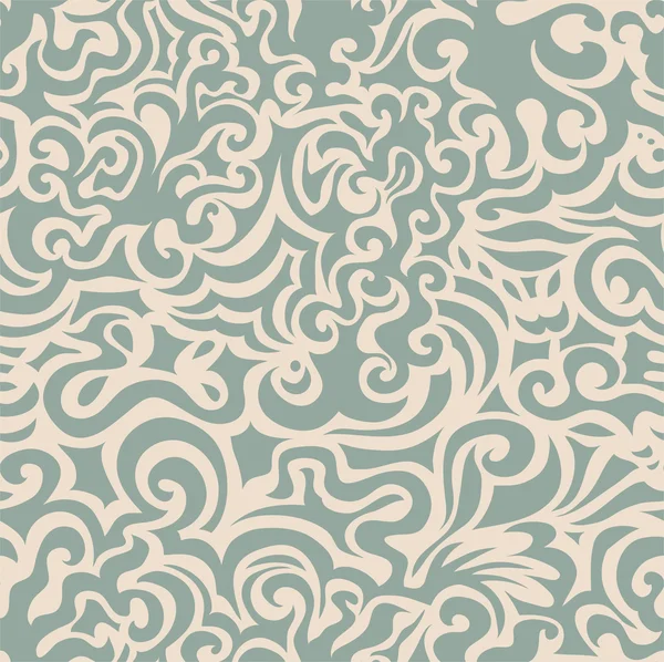 Curly Blå seamless mönster — Stock vektor