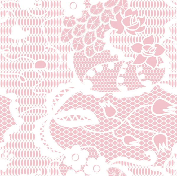Lace seamless pattern with flowers — Stock Photo, Image
