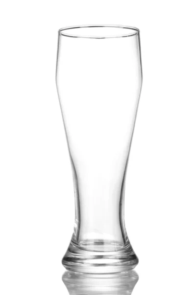 Empty beer glass isolated on white — Stock Photo, Image