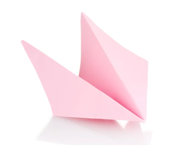 Avion en papier Origami isolé sur blanc — Photo