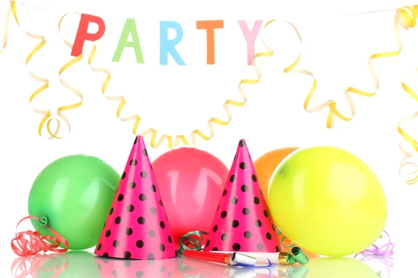 Party items isolated on white — Stock Photo, Image