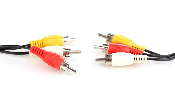 Audio and video cable isolated on white — Stock Photo, Image