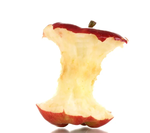 Красный укусил яблоко изолированы на белом — стоковое фото