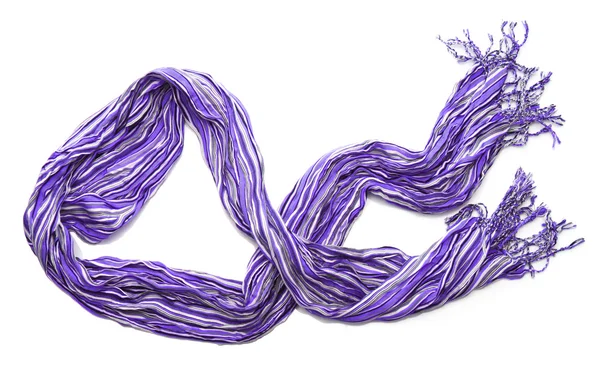 白で隔離される明るい紫女性のスカーフ — ストック写真