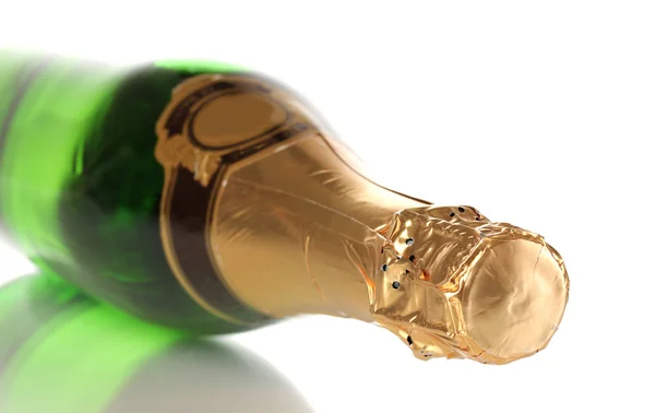 Láhev šampaňského izolované na bílém — Stock fotografie