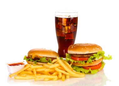 Fast food isolated on white clipart