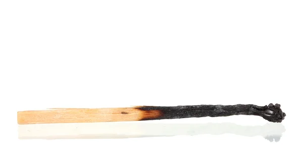 Verbranntes Streichholz isoliert auf Weiß — Stockfoto