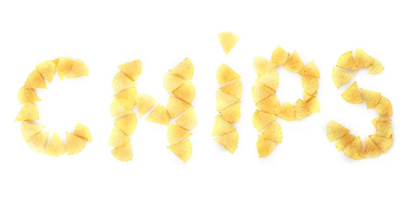 Inscription Chips isolés sur blanc — Photo