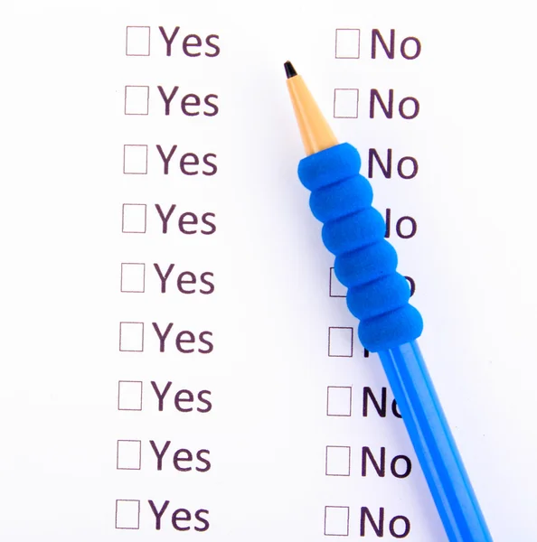 Ja oder Nein Checkliste Nahaufnahme — Stockfoto