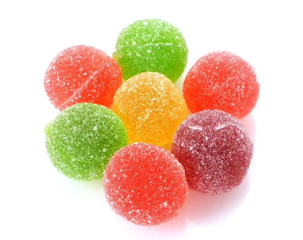 stock image Colorful jelly candies isolated on white