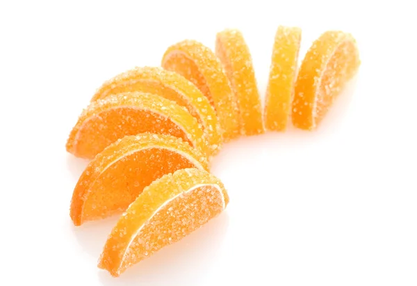 Orangengelee Bonbons isoliert auf weiß — Stockfoto