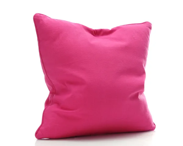 Almohada rosa brillante aislado en blanco — Foto de Stock