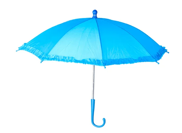 Blauer Regenschirm isoliert auf weiß — Stockfoto