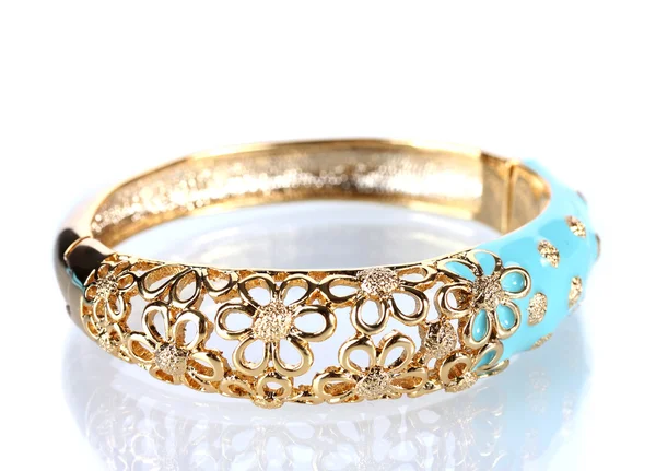 Vackra gyllene armband isolerad på vit — Stockfoto