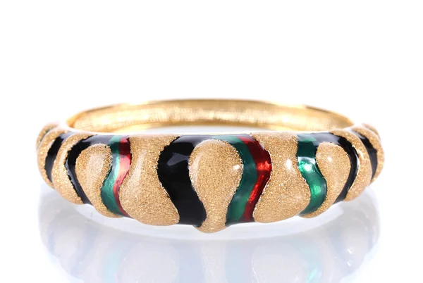 Beautiful golden bracelet isolated on white — Stock Photo, Image