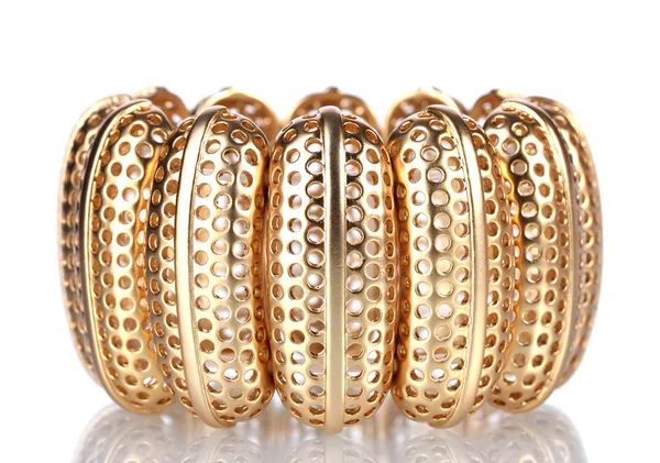 Mooie gouden armband geïsoleerd op wit — Stockfoto