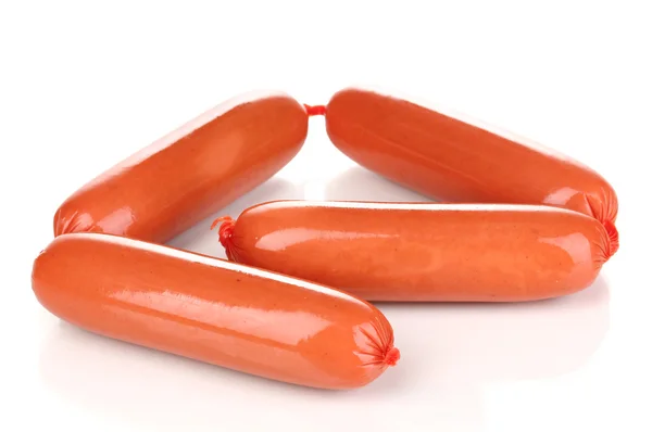 Gustose salsicce isolate su bianco — Foto Stock