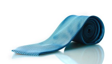 Blue tie isolated on white clipart