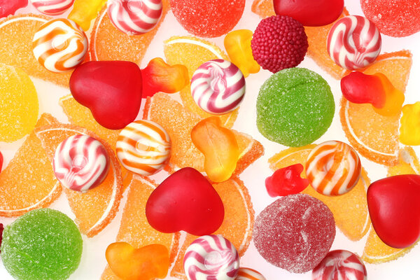 Colorful jelly candies background