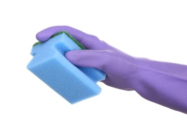 el üstünde izole Beyaz Sünger
