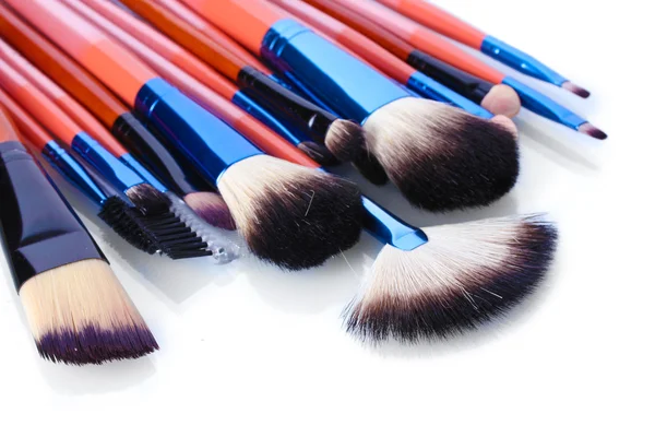 Make-up brushes isolated on white — Stock Photo, Image