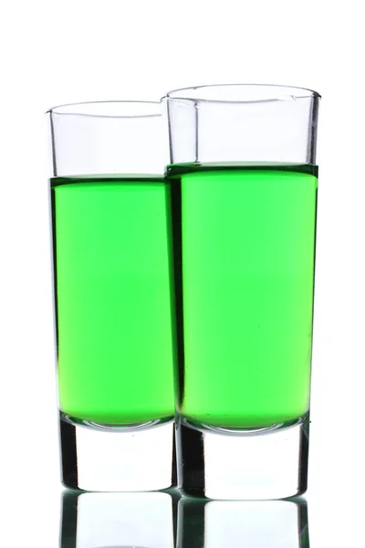 Two glasses of absinthe isolated on white — Stock Photo, Image