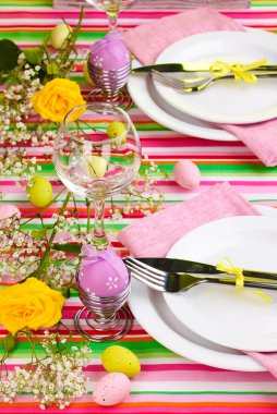 Easter table setting clipart