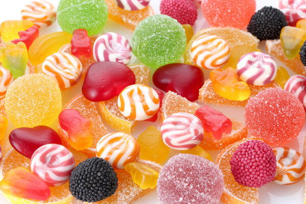 Colorful jelly candies background