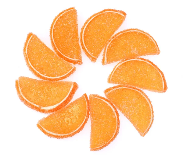 Caramelos de jalea naranja aislados en blanco —  Fotos de Stock