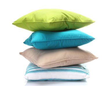 Bright pillows isolated on white clipart