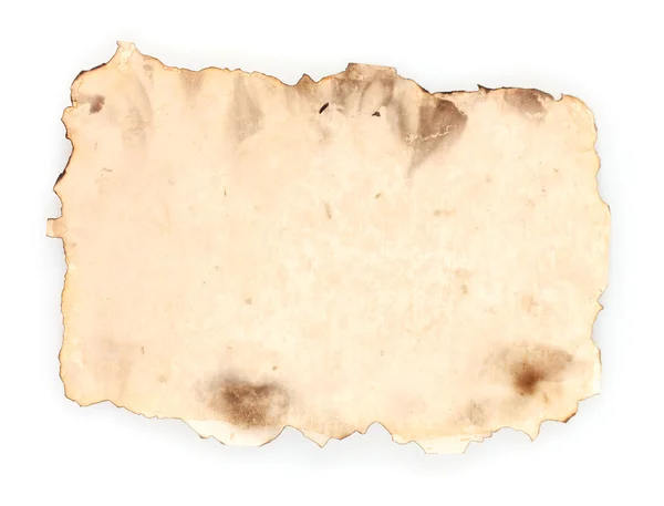 Старая бумага изолирована на белом — стоковое фото