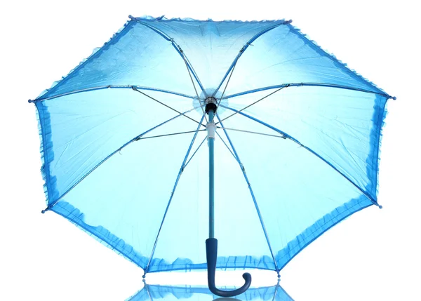 孤立在白色的蓝色伞 — 图库照片