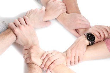 Group of young 's hands isolated on white clipart