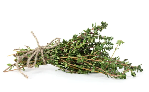 Fresh green thyme isolated on white — Stock Photo, Image