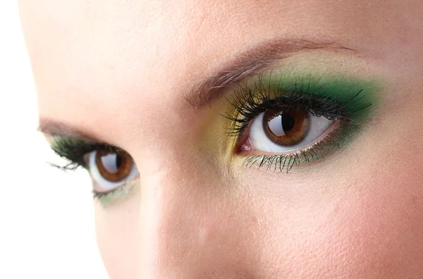 Beaux yeux féminins avec maquillage lumineux — Photo