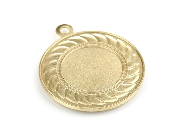 흰색 절연 골드 메달 — 스톡 사진